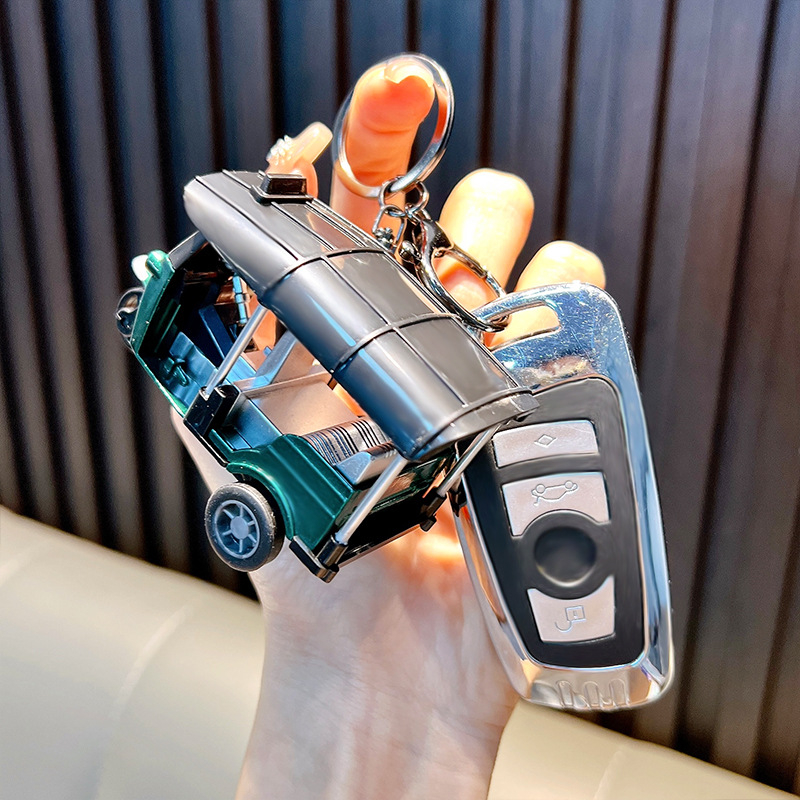 Raktų pakabukas – akrilinis karikatūrinis triciklo modelis Huili, Wo'an