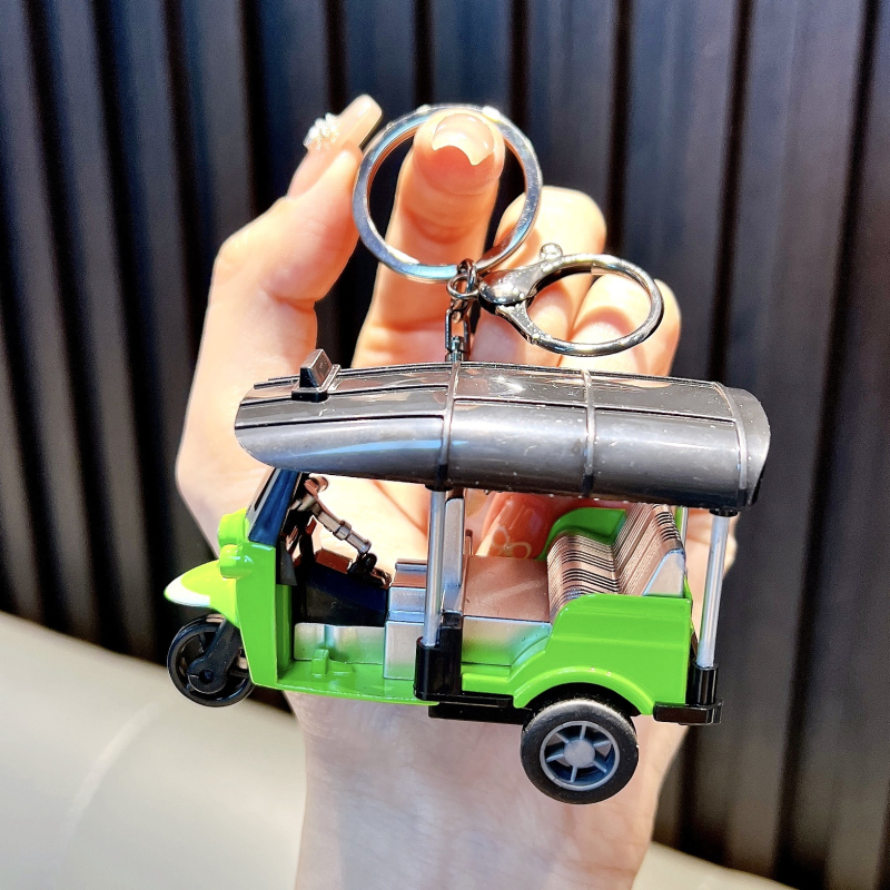 Raktų pakabukas – akrilinis karikatūrinis triciklo modelis Huili, Wo'an