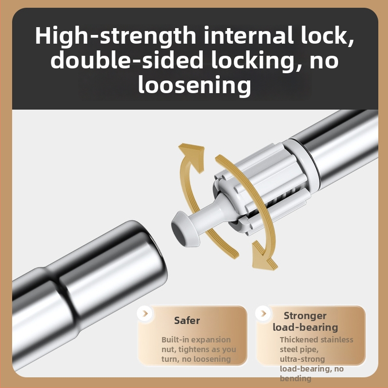 Izvelkama nerūsējošā tērauda drēbju žāvēšanas stienis ar dakšas galvu balkona lietošanai – mūsdienīgs minimālisma dizains