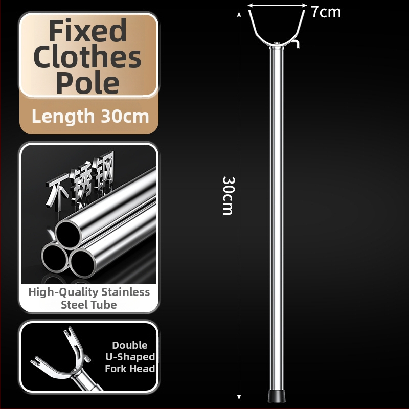 Izvelkama nerūsējošā tērauda drēbju žāvēšanas stienis ar dakšas galvu balkona lietošanai – mūsdienīgs minimālisma dizains