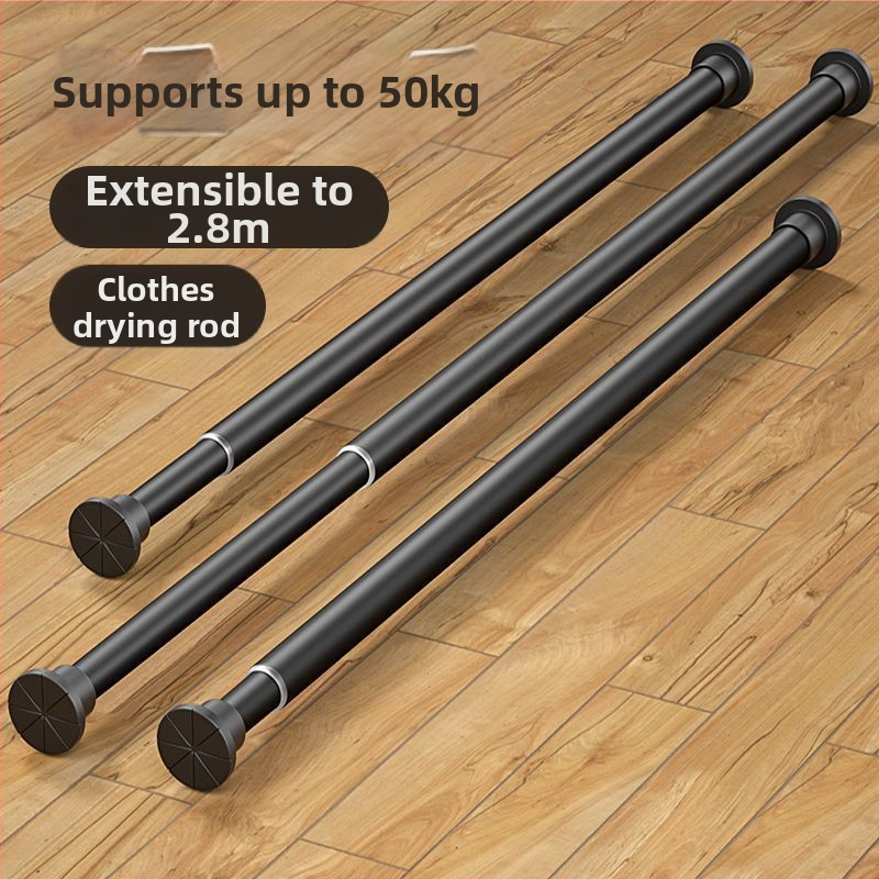 Bez urbšanas — teleskopiska drēbju stieņa iekšējā žāvēšana balkānam un vannas istabai, plastmasas iekšējā žāvēšanas stienis, mūsdienīgs stils
