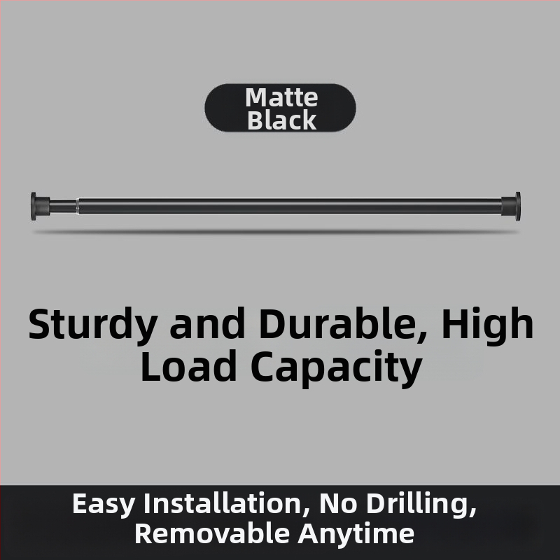 Be gręžimo teleskopinė drabužių lazda balkono ir vonios patalpoms, plastikinė vidinė džiovinimo lazda, šiuolaikiškas stilius