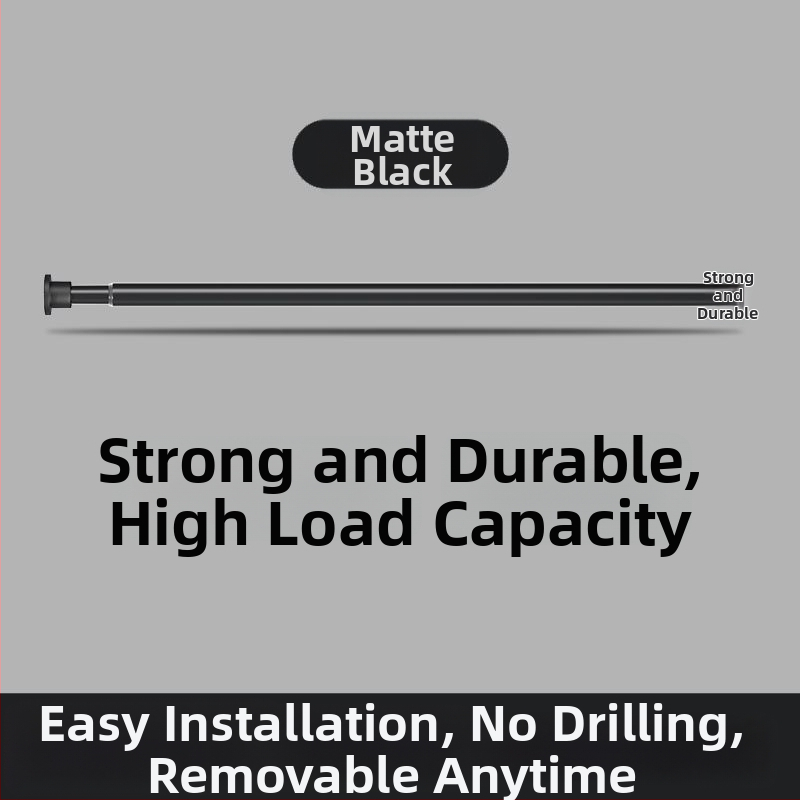 Be gręžimo teleskopinė drabužių lazda balkono ir vonios patalpoms, plastikinė vidinė džiovinimo lazda, šiuolaikiškas stilius