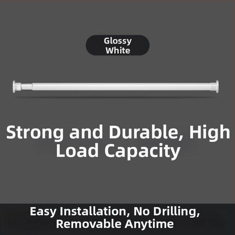 Be gręžimo teleskopinė drabužių lazda balkono ir vonios patalpoms, plastikinė vidinė džiovinimo lazda, šiuolaikiškas stilius