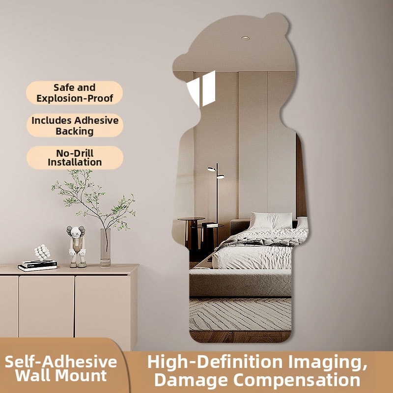 Plastiko rėmo, itališko stiliaus, netaisyklingos formos viso ūgio veidrodis, sieninis lipuojamas akrilinis veidrodis, kodas 2bcbj3x3