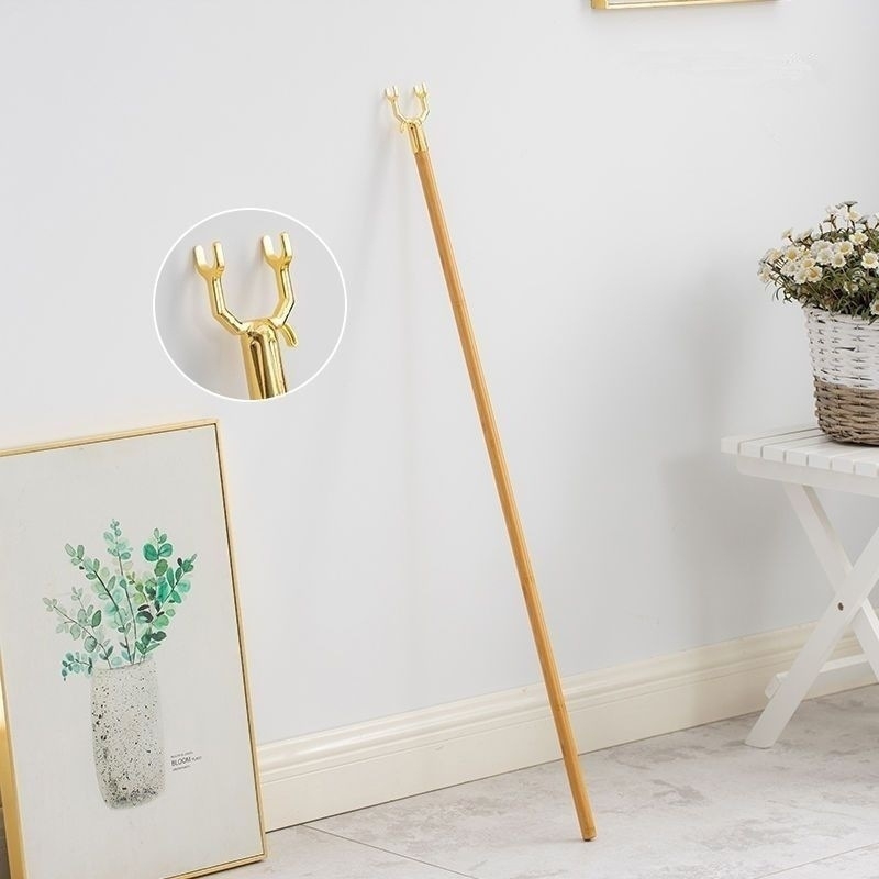 Drabužių džiovinimo lazda iš bambuko ir medienos, namų naudojimui, šiuolaikinio minimalistinio stiliaus, išleista 2023, Medžiaga: Kita