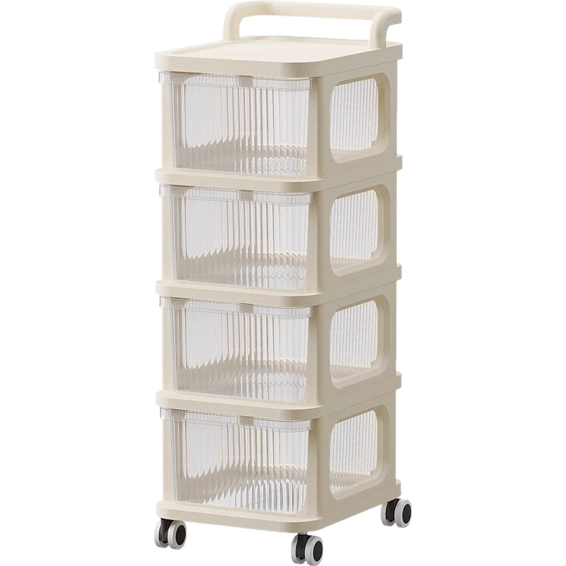 Raft plastic cu sertare pe role, 6 etaje, portabil, pentru podea, multifuncțional