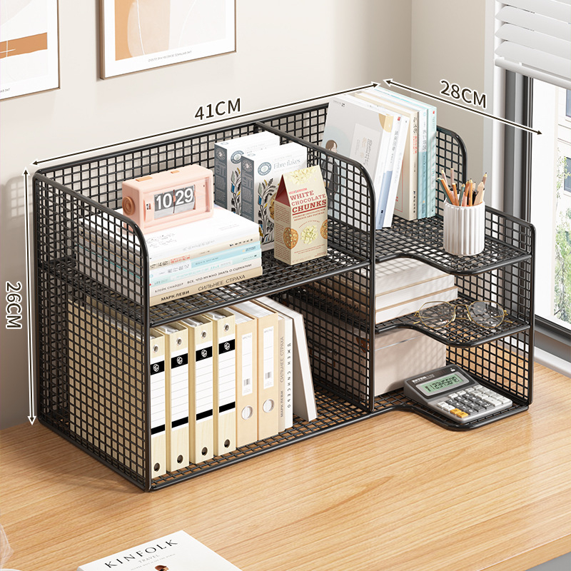 Stolni organizator za dokumente – metalni, 3-slojni, višenamjenski, moderan minimalistički stil