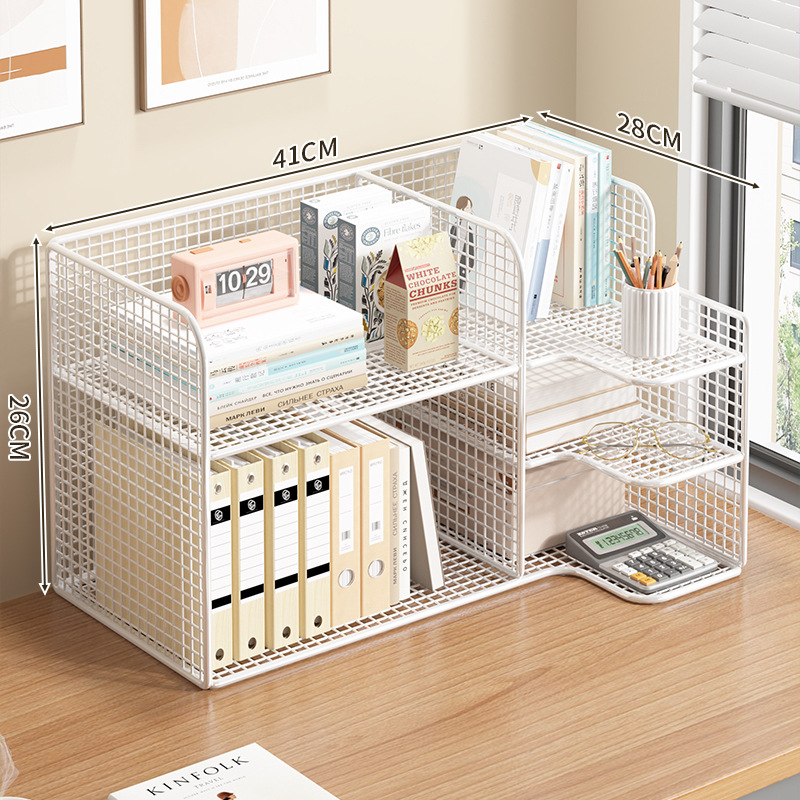 Stolni organizator za dokumente – metalni, 3-slojni, višenamjenski, moderan minimalistički stil