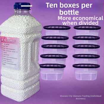 Kalcija chlorido granules – drėgmės absorbentas, dėžutėje, skirtas namų naudojimui