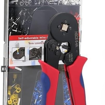 Bloc terminal de tip tubular, presare la rece, set plastic cu 1200 bucăți și clește de sertizare