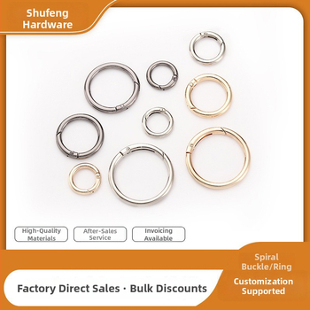 Maišų metalo aksesuarai – model BG-19, prekės ženklas Sufeng, spyruoklinis žiedas iš cinko lydinio, personalizavimas galimas