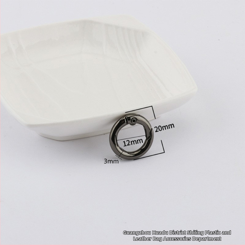 Maišų metalo aksesuarai – model BG-19, prekės ženklas Sufeng, spyruoklinis žiedas iš cinko lydinio, personalizavimas galimas