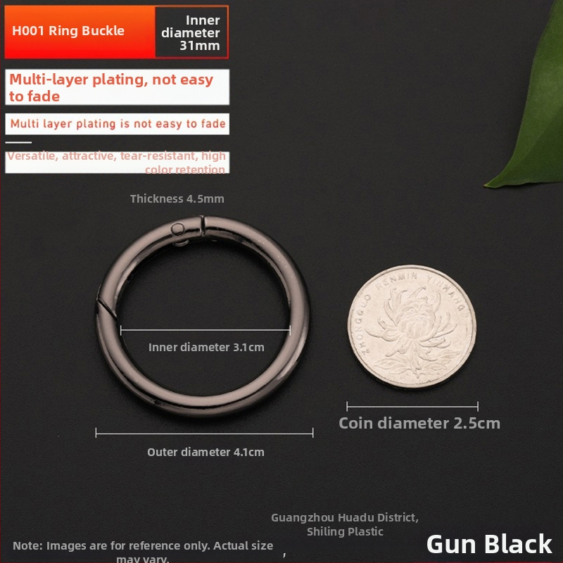 Maišų metalo aksesuarai – model BG-19, prekės ženklas Sufeng, spyruoklinis žiedas iš cinko lydinio, personalizavimas galimas