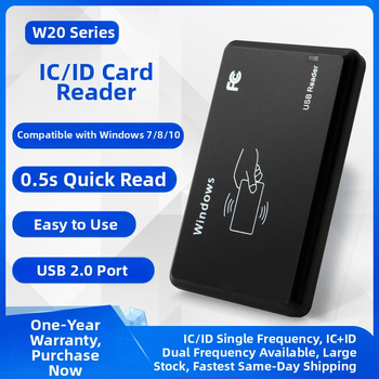 ICID prieigos kontrolėi skirtas kortelių skaitytuvas, dviejų dažnių, USB be vairuotojo, kortų išdavimų modulis (Jutiklio atstumas 1–5; Skaitymo laikas 0.5; Saugojimo talpa 1024)