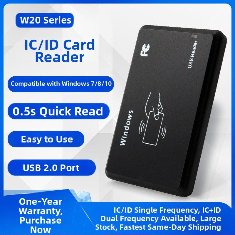 ICID prieigos kontrolėi skirtas kortelių skaitytuvas, dviejų dažnių, USB be vairuotojo, kortų išdavimų modulis (Jutiklio atstumas 1–5; Skaitymo laikas 0.5; Saugojimo talpa 1024)