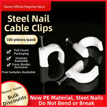 Haner kaabliteklipsud PE-sisse paigutatud kõrge süsinikusisaldusega terasest naeltega siseasetsemiseks