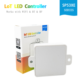 SP530E IoT LED valdiklis su dviejų režimų pagrindine mikroschema (Model SP530E, Prekė HELIGHT, Įtampa DC5-24V, Valdymo metodas Bluetooth programėlė ir nuotolinis valdymas, Valdymo diapazonas 10-20 m)