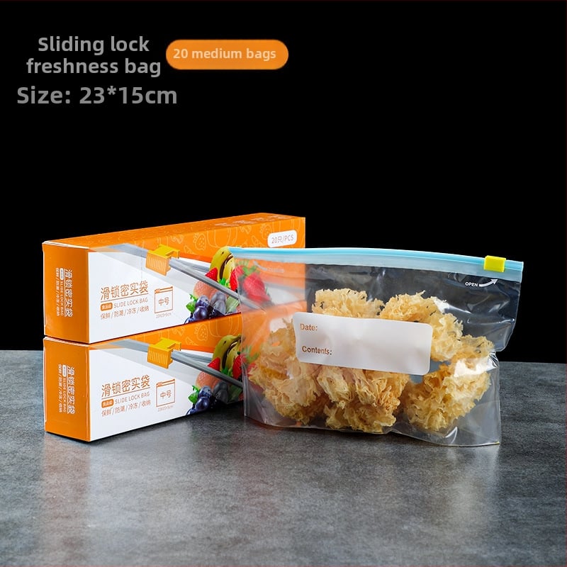 Taška na vakuové uzatváranie pre potraviny do mrazničky, PE materiál, hrubšia, samo-uzatvárateľná, vhodné pre skladovanie v mrazničke, -60°C až 100°C, balenie 15/20/25 ks