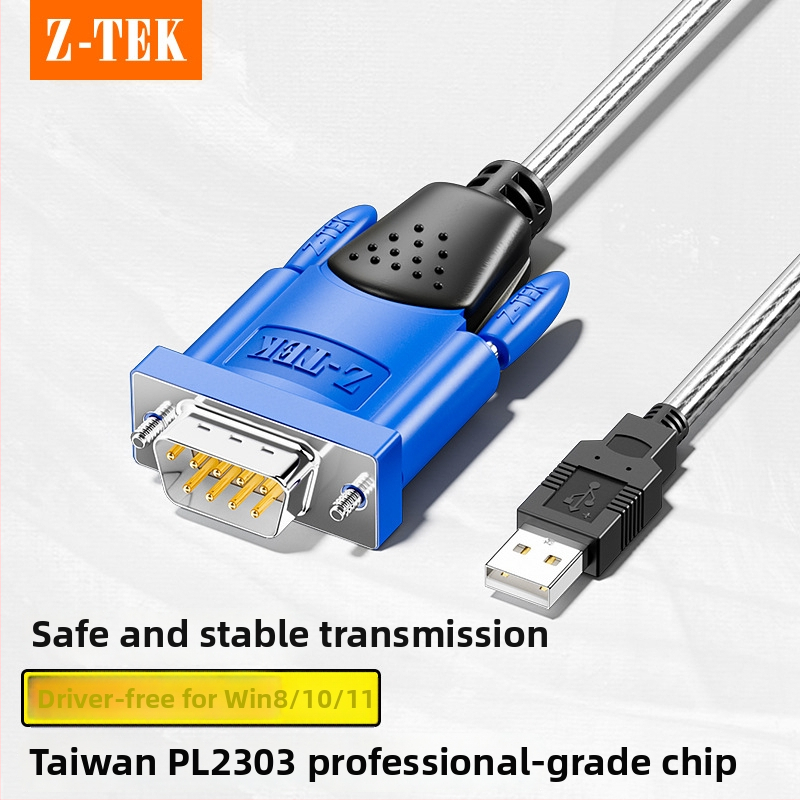 Lite USB–RS232 serijinį kabelį ZE394C, PL2303 čipas, USB‑Serial sąsaja, greitis 300bps–921600bps, vyrinis kištukas