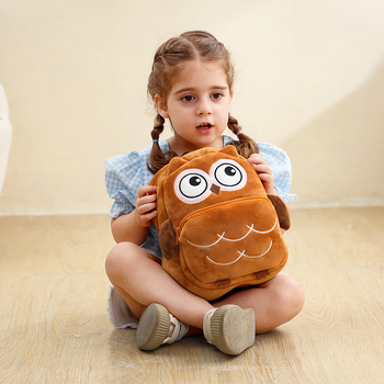 MICHLEY Laste plüüsl seljakott lasteaia jaoks loomade kujundusega – unisex, kerge polüester, kaarjas õlarihmad, originaalne loomade motiiv