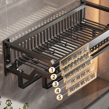 Suport pentru prosoape din aluminiu spațial – montaj fără găuri, set pentru baie, etajeră de depozitare