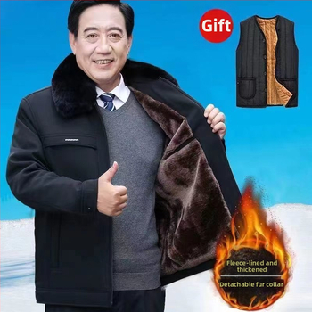 Muška zimska jakna s flis podstavom, debeli nadiste, zatvaranje na zip, rever ovratnik