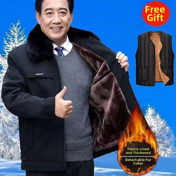 Muška zimska jakna s flis podstavom, debeli nadiste, zatvaranje na zip, rever ovratnik