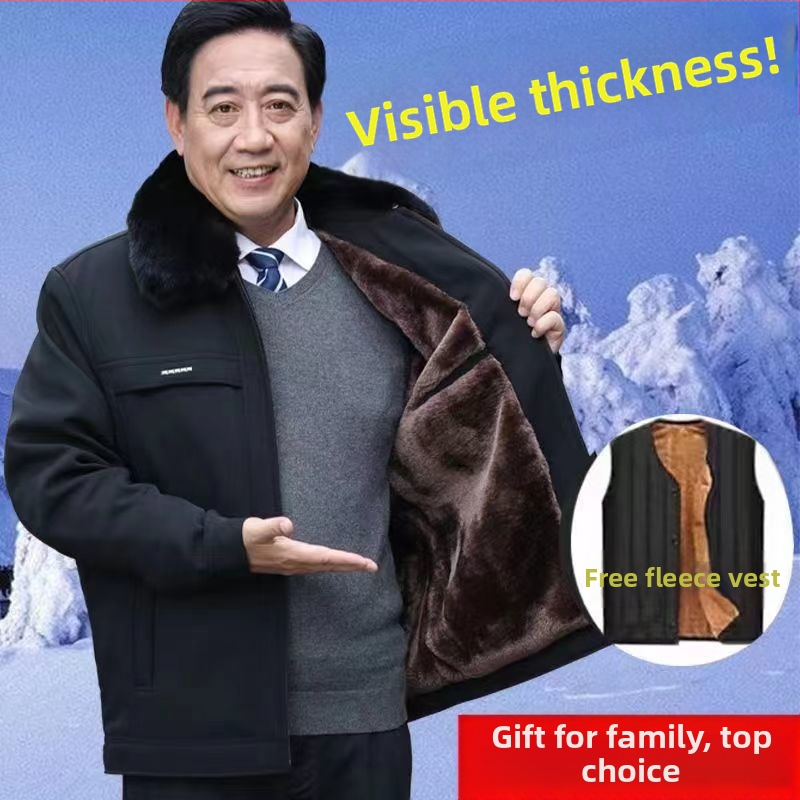 Muška zimska jakna s flis podstavom, debeli nadiste, zatvaranje na zip, rever ovratnik