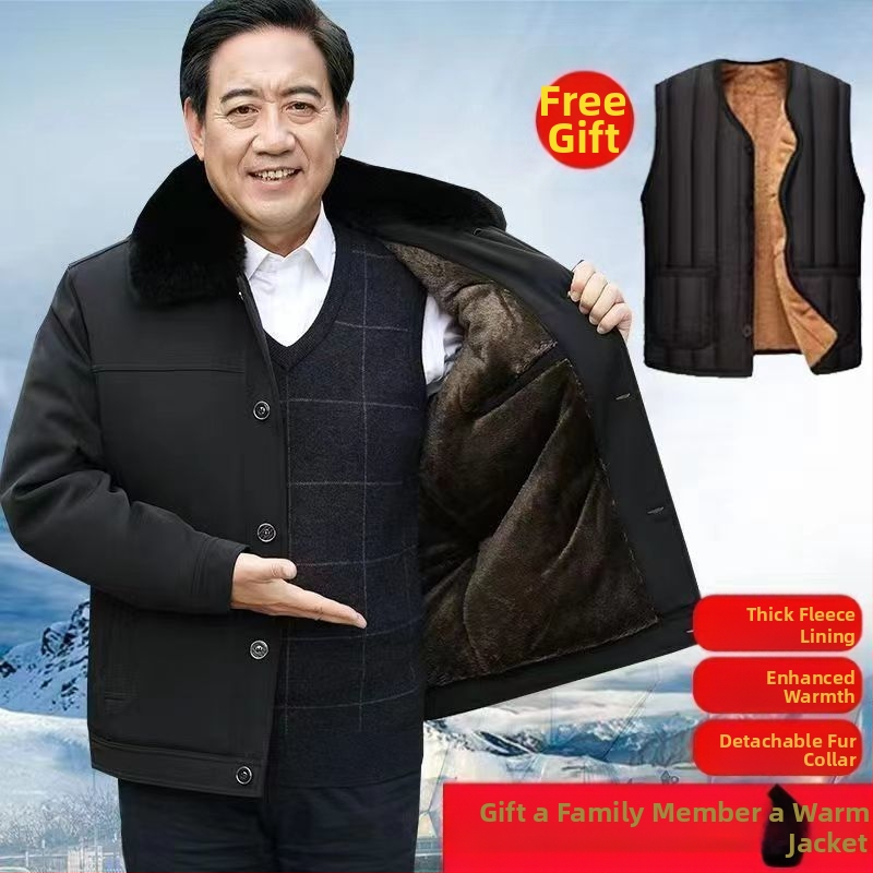 Muška zimska jakna s flis podstavom, debeli nadiste, zatvaranje na zip, rever ovratnik