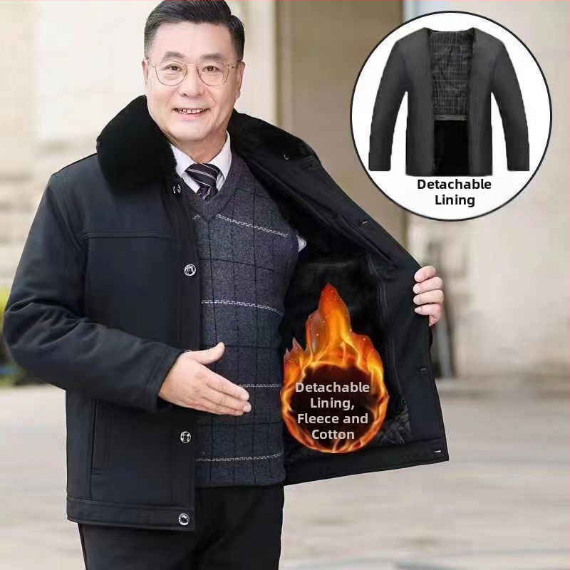Muška zimska jakna s flis podstavom, debeli nadiste, zatvaranje na zip, rever ovratnik