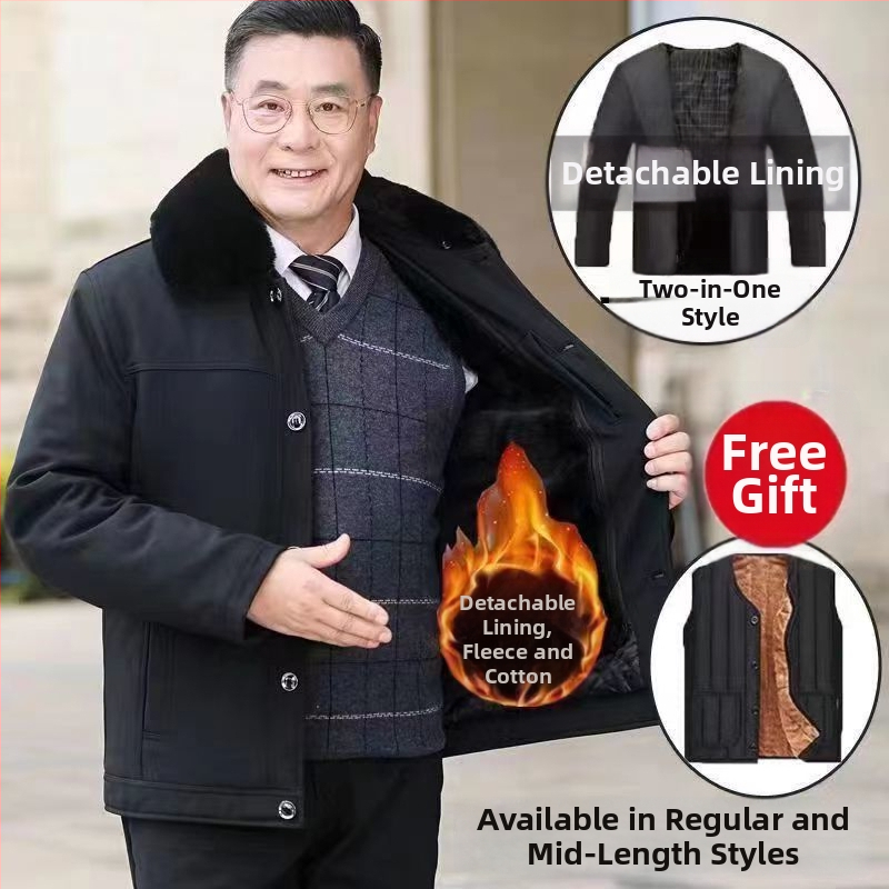 Muška zimska jakna s flis podstavom, debeli nadiste, zatvaranje na zip, rever ovratnik