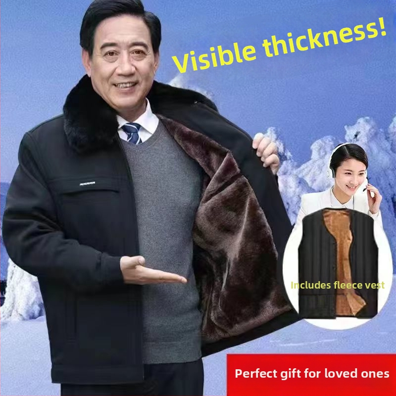 Muška zimska jakna s flis podstavom, debeli nadiste, zatvaranje na zip, rever ovratnik