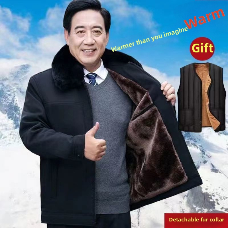 Muška zimska jakna s flis podstavom, debeli nadiste, zatvaranje na zip, rever ovratnik