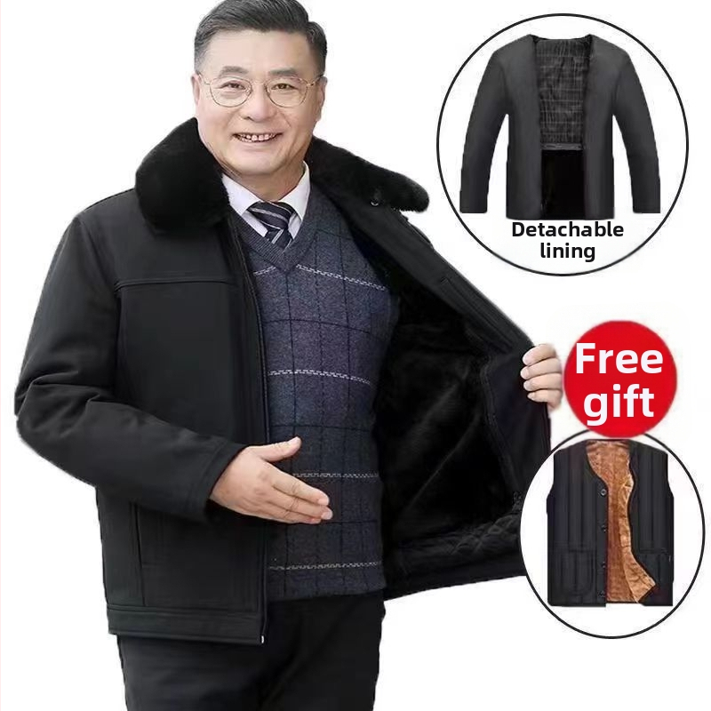 Muška zimska jakna s flis podstavom, debeli nadiste, zatvaranje na zip, rever ovratnik