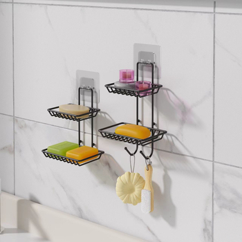 Suport pentru săpun din oțel inoxidabil - două compartimente, set din două piese, certificat CE