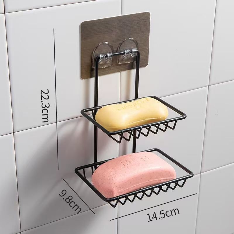 Suport pentru săpun din oțel inoxidabil - două compartimente, set din două piese, certificat CE