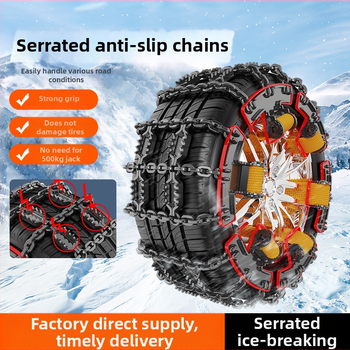 Talverehvide libisemisvastane kett zig-zag mustriga auto-, maastiku- ja mikroautodele; sobib rehvi suurustele 165–265