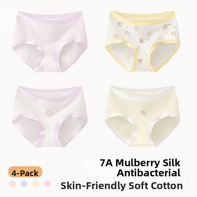 Meiteņu apakšveļa no kokvilnas maisījuma, Klase A, 47,5% kokvilna, bērniem no 8 gadiem (140 cm), Ziemas kolekcija 2024