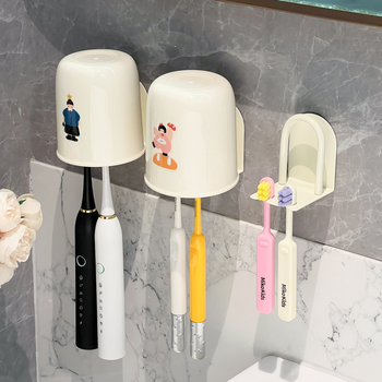 Dantų šepetėlių laikiklis, sieninis montavimas, magnetinis pritraukimas, plastmasinis, galimybė logotipui