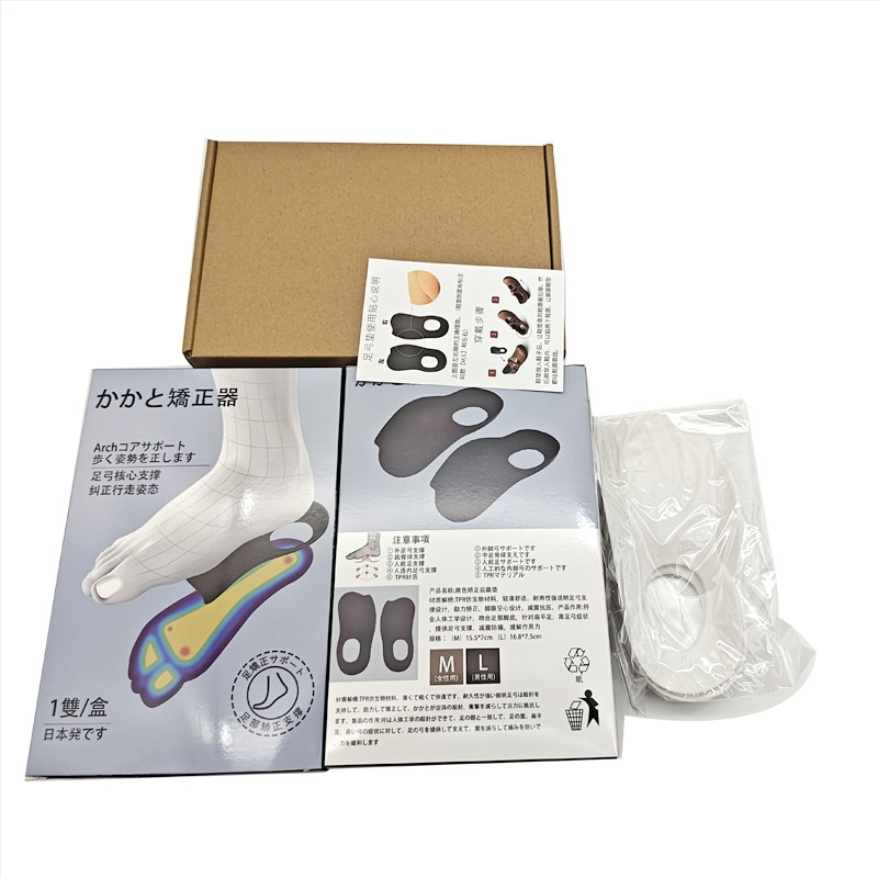 Ortopedické vložky s tvarom nohy pre invertáciu a ploché nohy, TPR materiál, polovičná veľkosť podložky, unisex