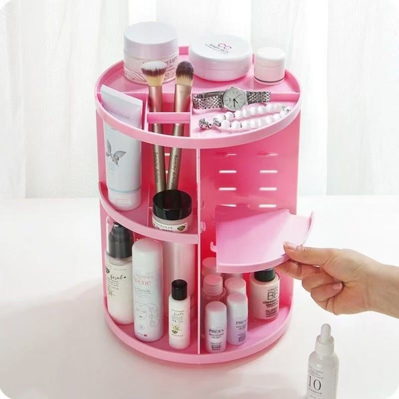 Raft cosmetic rotativ, 3 etaje, organizator de masă din plastic, rotație la 360°