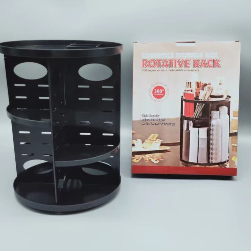 Raft cosmetic rotativ, 3 etaje, organizator de masă din plastic, rotație la 360°