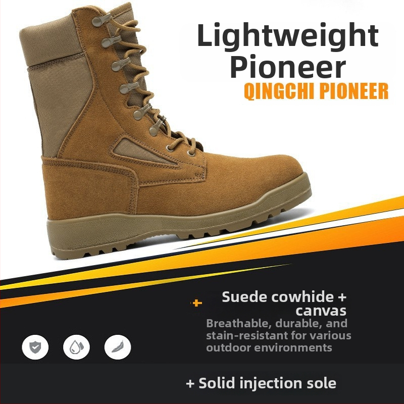 Taktiskās zābaki ar pretslīdēšanu — augsts augšējais, nubukā āda otrā slāņa, ūdensnecaurlaidīgi, modelis BL, ārpuse