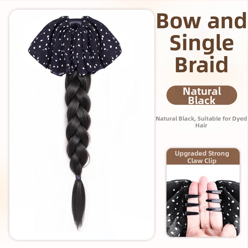 Parochňa s chvostom – ručne tkaná, tepelne odolné syntetické vlákna, spona na zapnutie, mašlička s bodkami, nie je farbiteľná ani žehliť