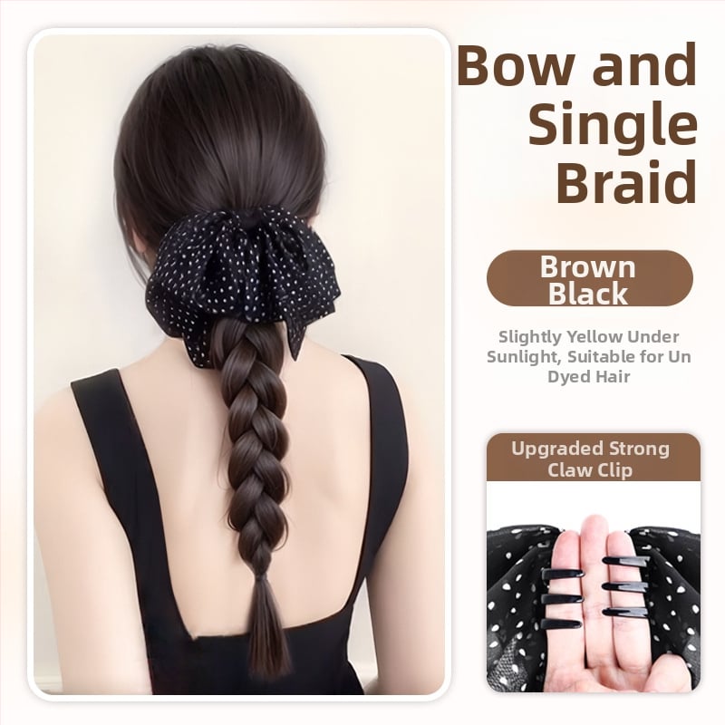 Parochňa s chvostom – ručne tkaná, tepelne odolné syntetické vlákna, spona na zapnutie, mašlička s bodkami, nie je farbiteľná ani žehliť