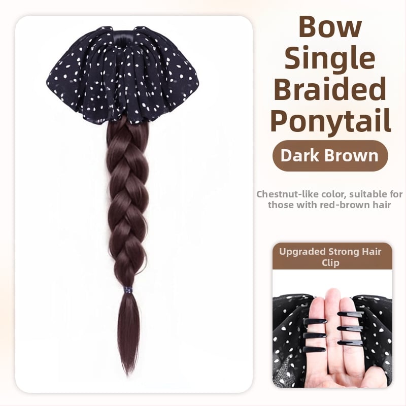 Parochňa s chvostom – ručne tkaná, tepelne odolné syntetické vlákna, spona na zapnutie, mašlička s bodkami, nie je farbiteľná ani žehliť