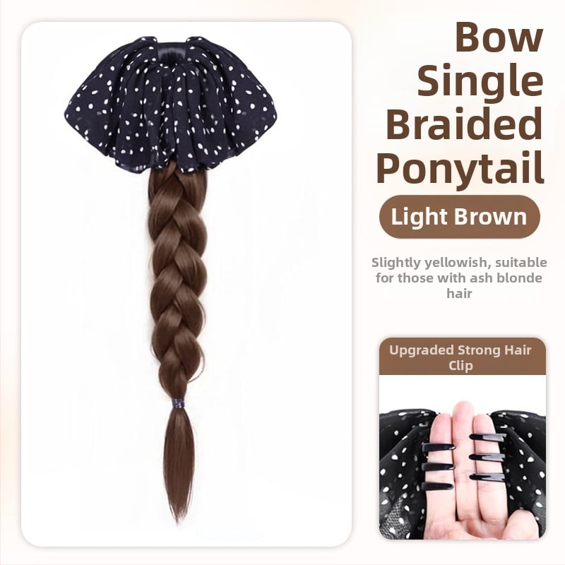 Parochňa s chvostom – ručne tkaná, tepelne odolné syntetické vlákna, spona na zapnutie, mašlička s bodkami, nie je farbiteľná ani žehliť