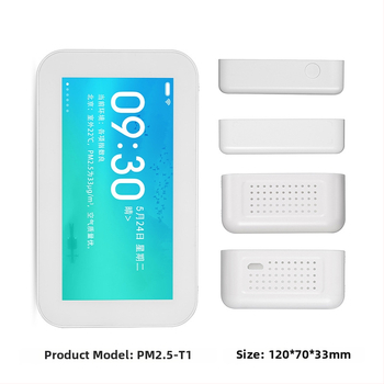 CO ir formaldehido detektoriaus korpusas: PM2.5 jutiklis, temperatūros ir drėgmės jutiklis, oro kokybės stebėjimas, ABS+PC korpusas