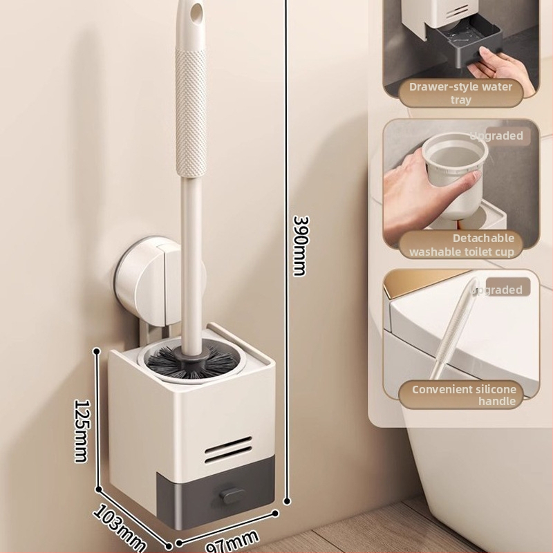 Xinyan Vonia: Sieninis tualeto šepetėles laikiklis su siurbimo kilpa ir vonios sandėliavimo lentyna, apkrova 20 kg, modelis 001-M04-NB, plastiko purškimo paviršiaus apdaila